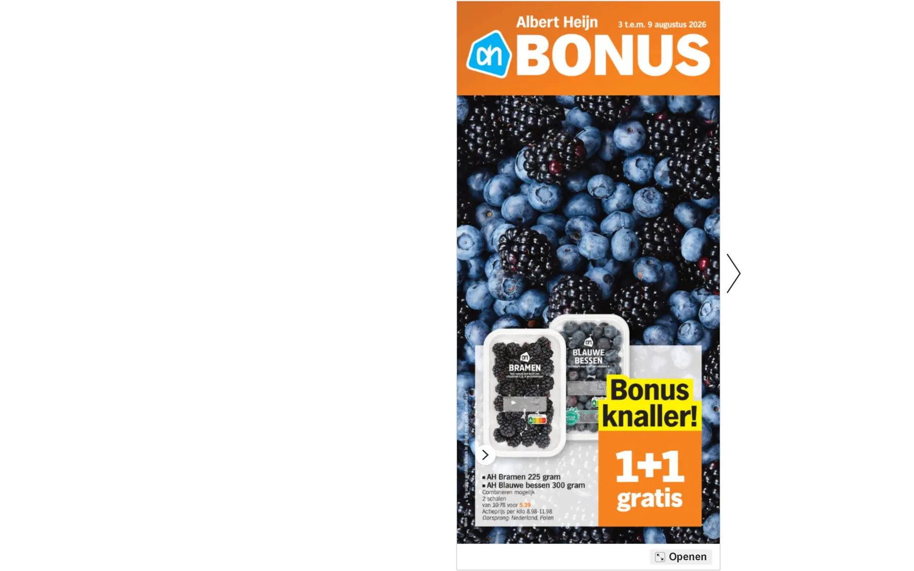 Voorpagina van de Albert Heijn folder