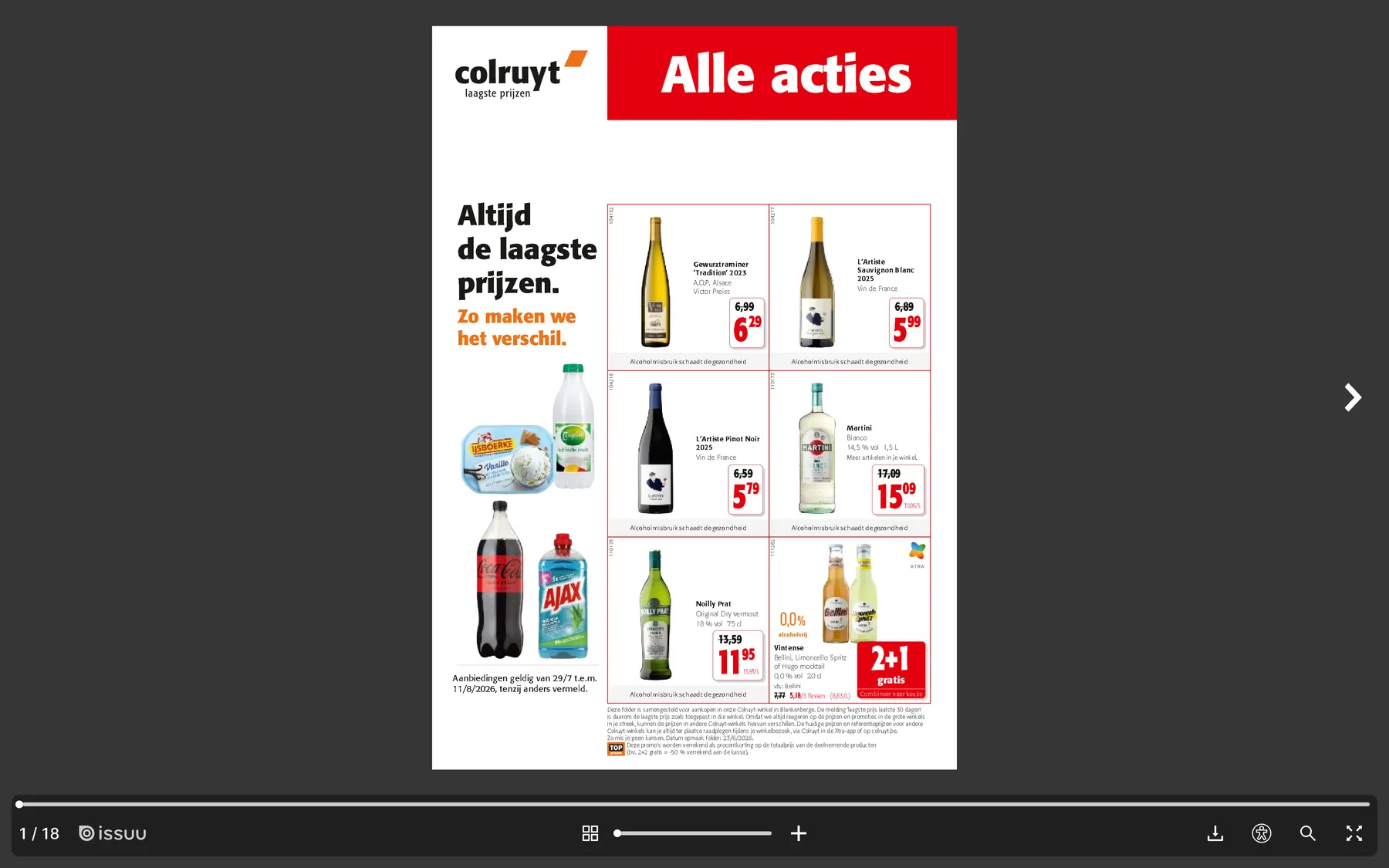 Voorpagina van de Colruyt folder