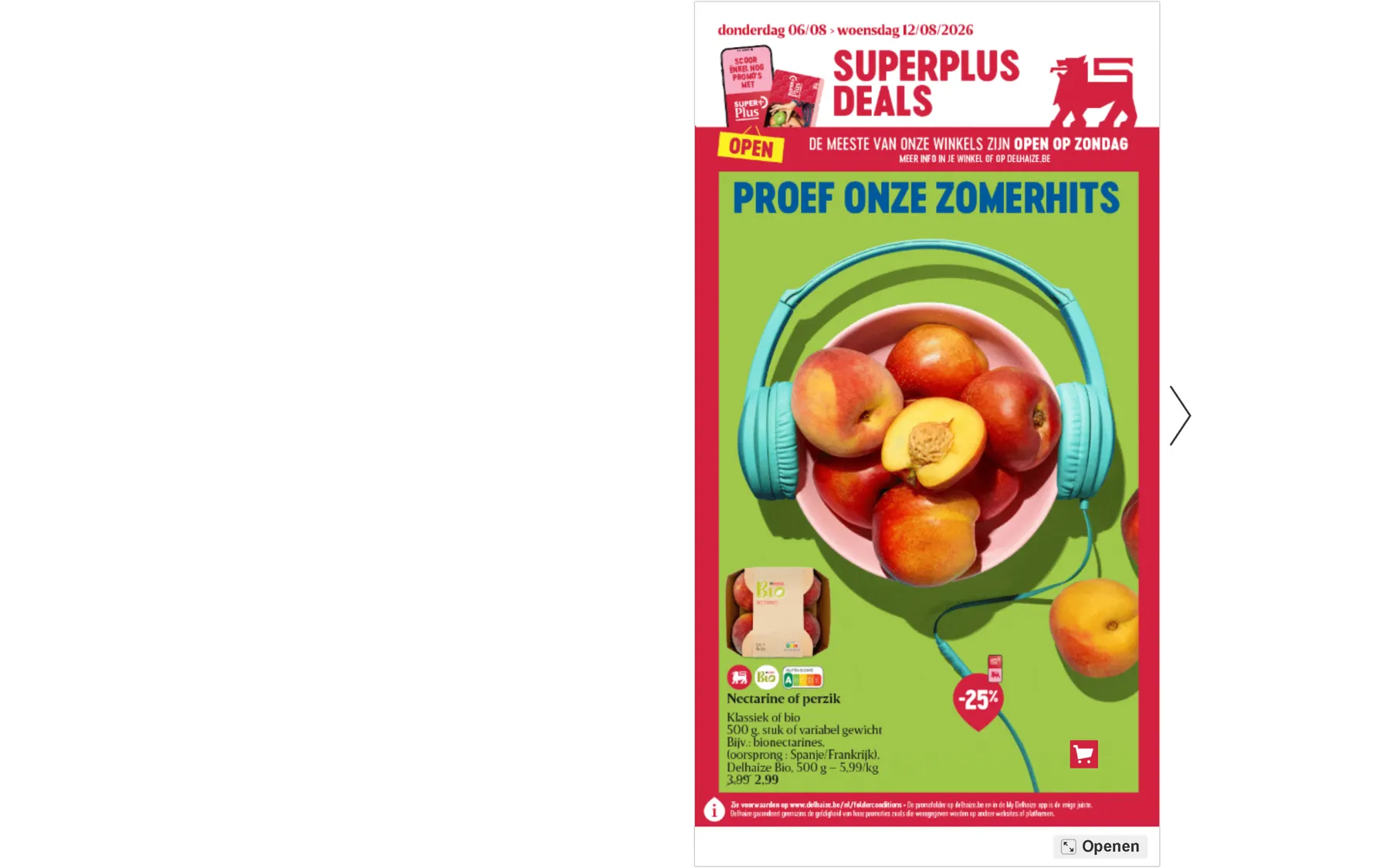 Voorpagina van de Delhaize folder