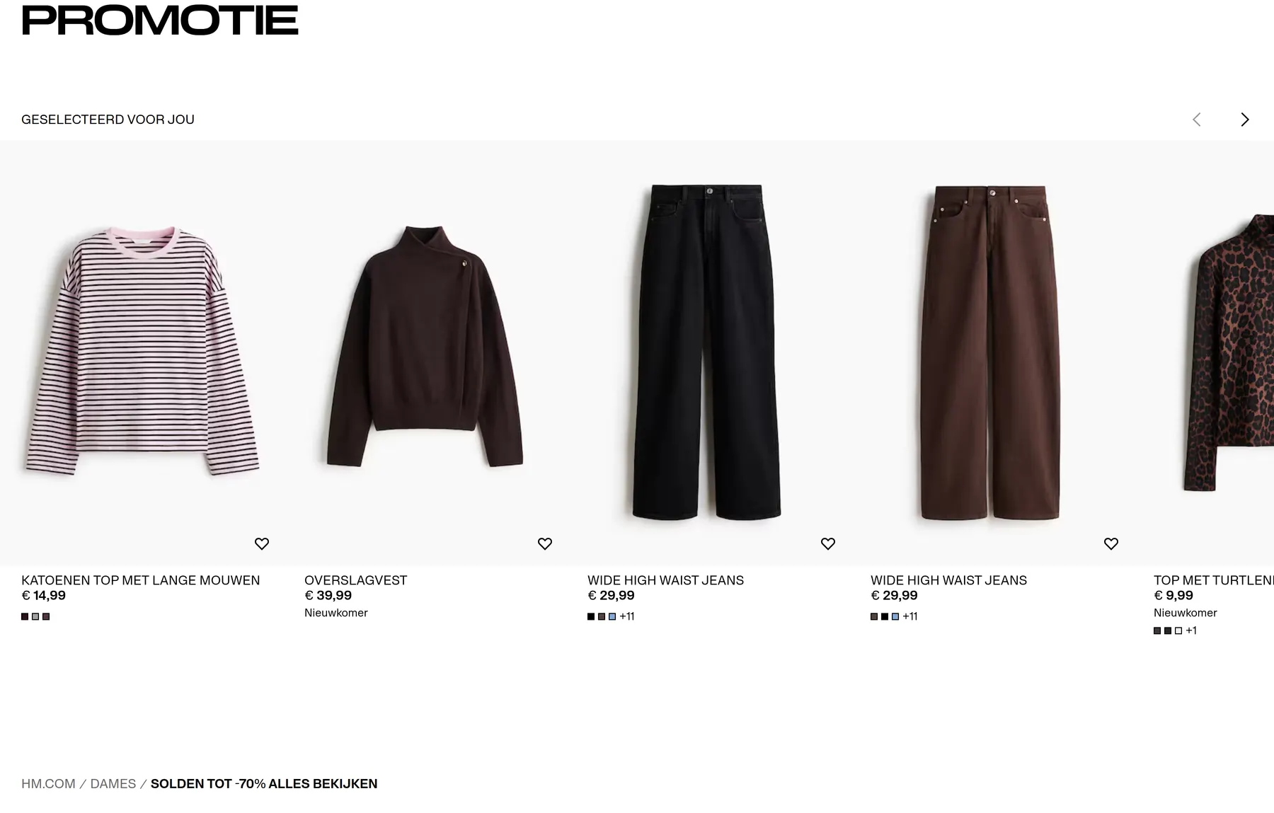 Voorpagina van de H&M folder