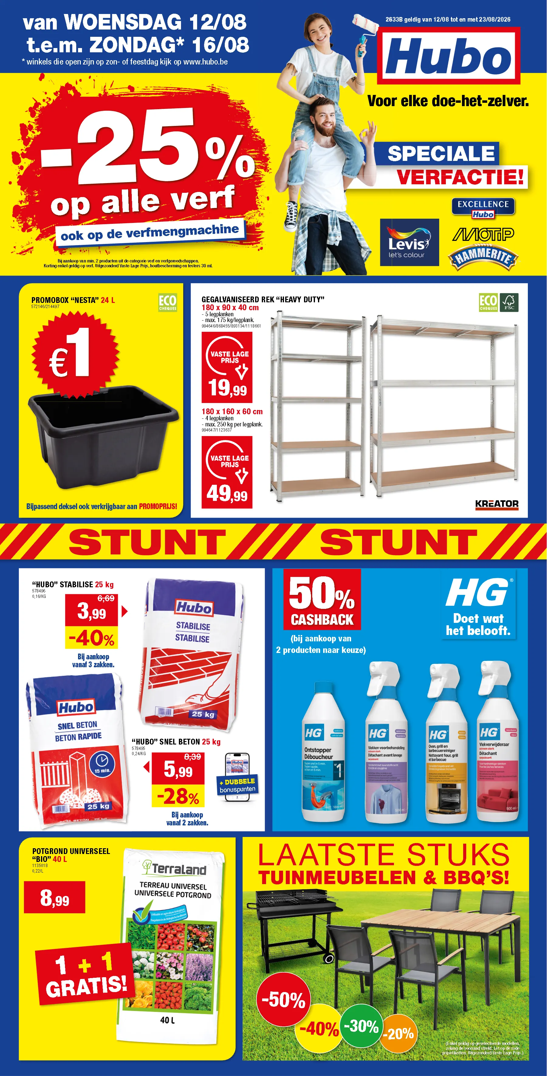 Voorpagina van de Hubo folder