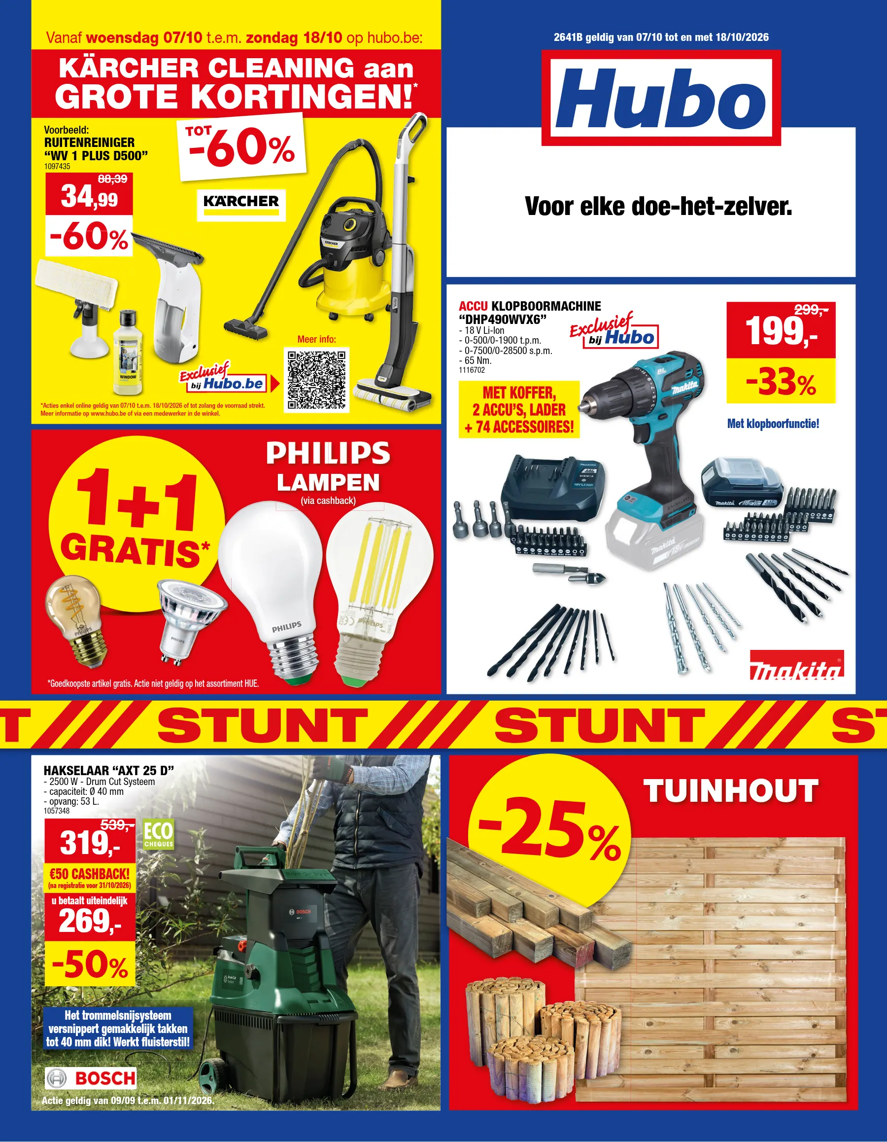 Voorpagina van de Hubo folder