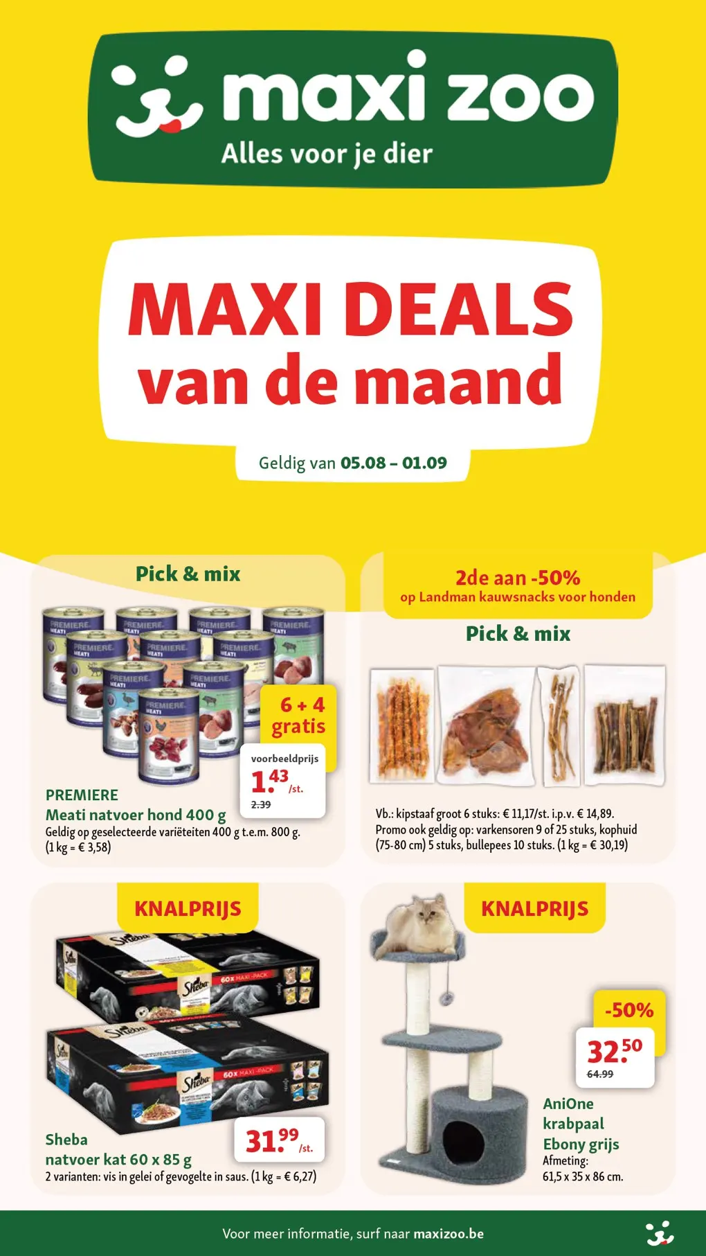 Voorpagina van de Maxi Zoo folder