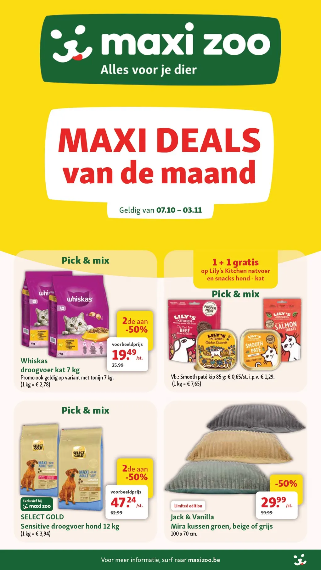Voorpagina van de Maxi Zoo folder