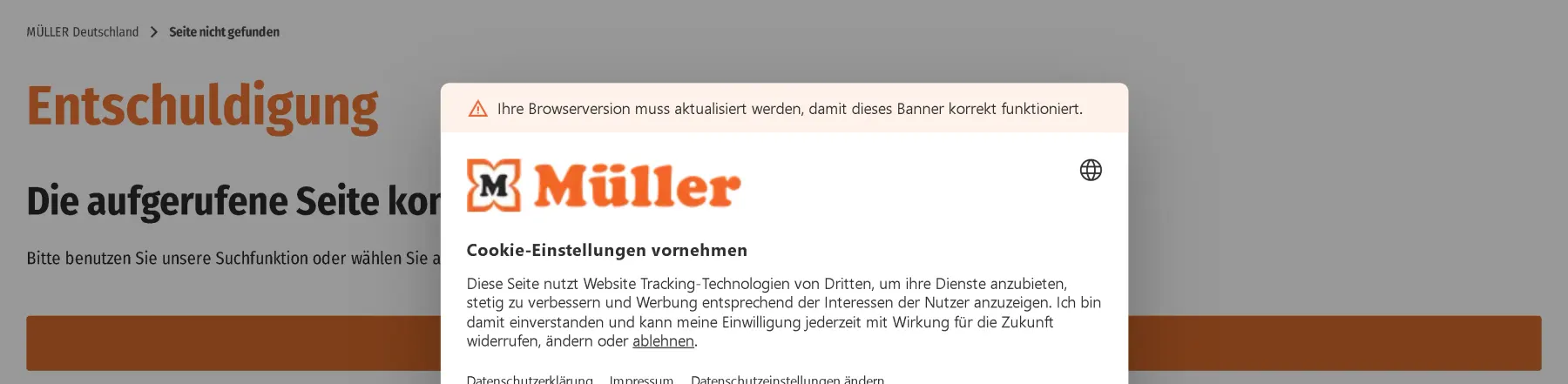 Voorpagina van de Müller folder