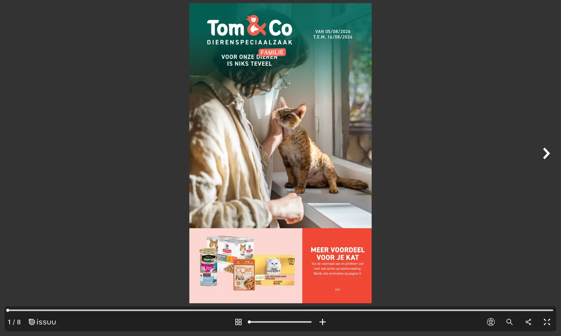 Voorpagina van de Tom&Co folder